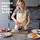 Conjunto de fatiador de carne manual e afiador de facas – Aço inoxidável